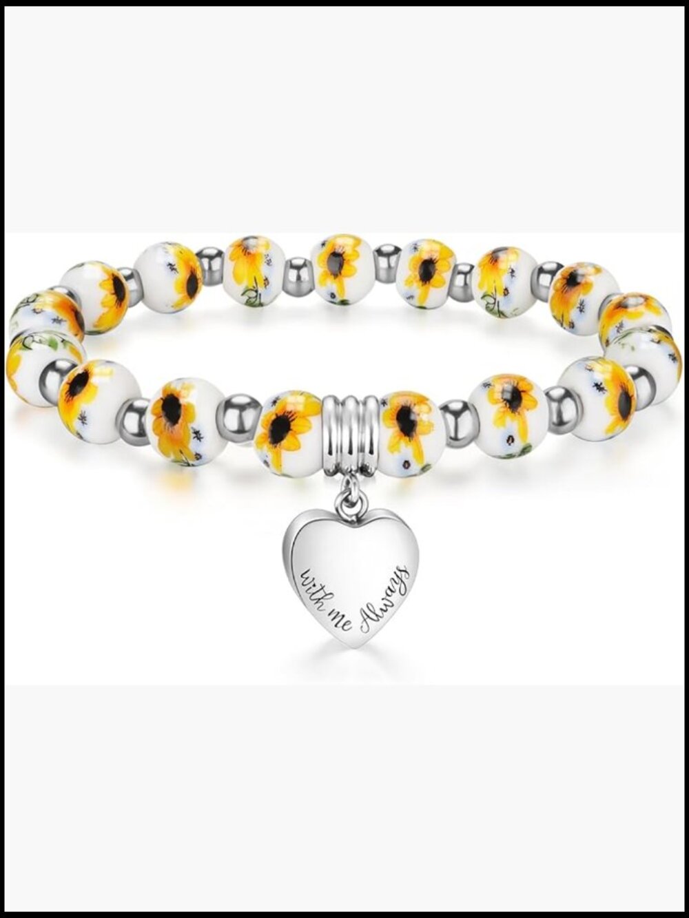 Mini Heart Urn Bracelet Keepsake Jewelry Cremation Memorial Gift Stainless Steel